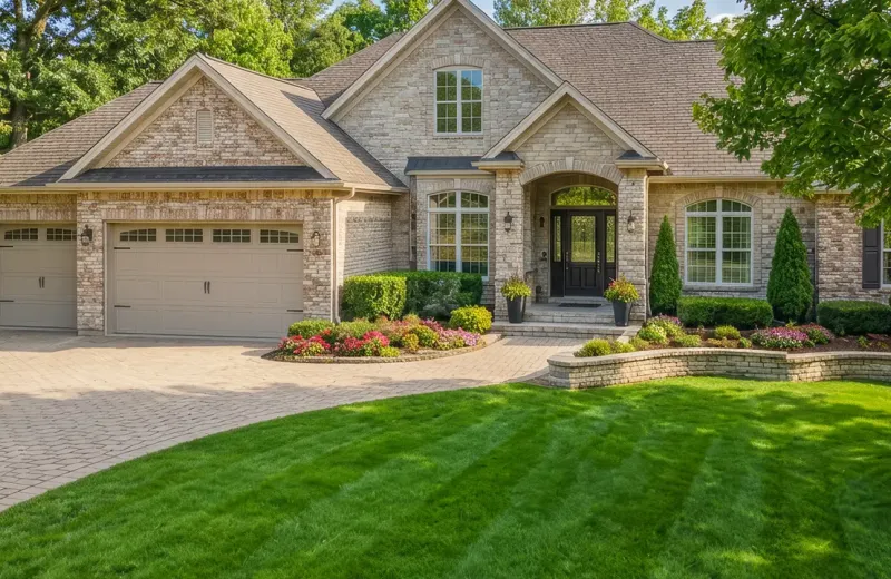house with nice front lawn